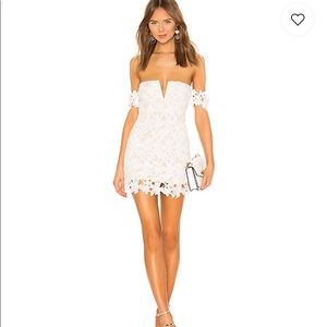 Superdown — mini white dress off the shoulder